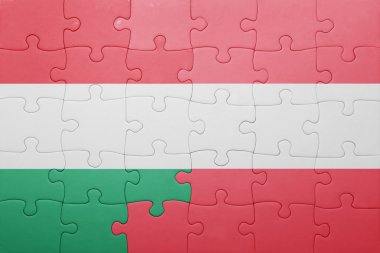Macaristan ve Avusturya ulusal bayrak ile bulmaca 