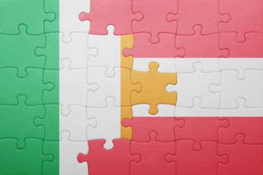 İrlanda ve Avusturya ulusal bayrak ile bulmaca 