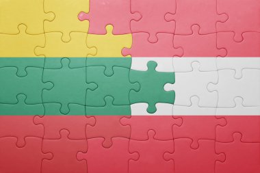 Litvanya ve Avusturya ulusal bayrak ile bulmaca 