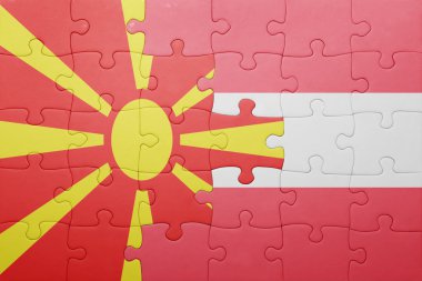 Makedonya ve Avusturya ulusal bayrak ile bulmaca 
