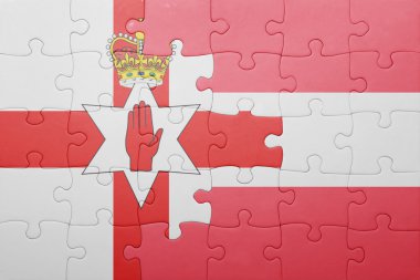 Kuzey İrlanda ve Avusturya ulusal bayrak ile bulmaca 