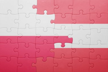 Polonya ve Avusturya ulusal bayrak ile bulmaca 