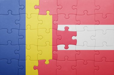 Romanya ve Avusturya ulusal bayrak ile bulmaca 