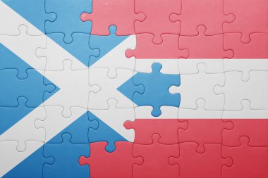 İskoçya ve Avusturya ulusal bayrak ile bulmaca 