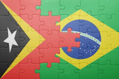 Doğu timor ve Brezilya ulusal bayrak ile bulmaca