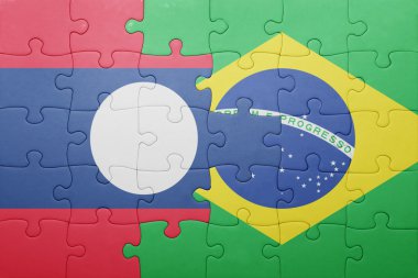 laos ve Brezilya ulusal bayrak ile bulmaca