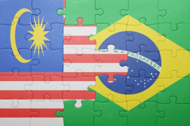 Malezya ve Brezilya ulusal bayrak ile bulmaca