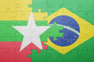 myanmar ve Brezilya ulusal bayrak ile bulmaca
