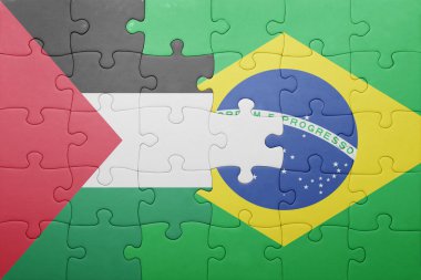 Brezilya ve Filistin Ulusal bayrak ile bulmaca