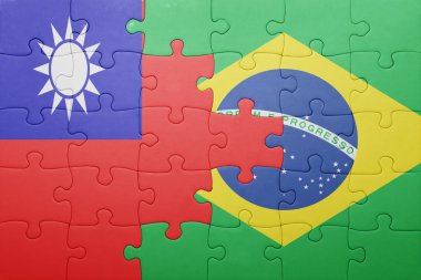 Tayvan ve Brezilya ulusal bayrak ile bulmaca