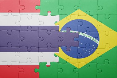 Tayland ve Brezilya ulusal bayrak ile bulmaca