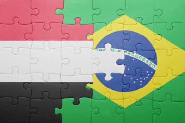 yemen ve Brezilya ulusal bayrak ile bulmaca