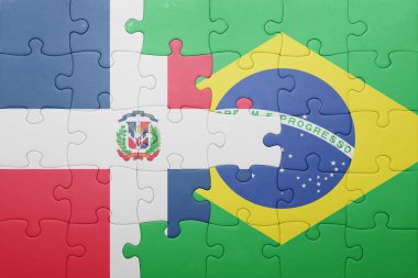 Dominik Cumhuriyeti ve Brezilya ulusal bayrak ile bulmaca