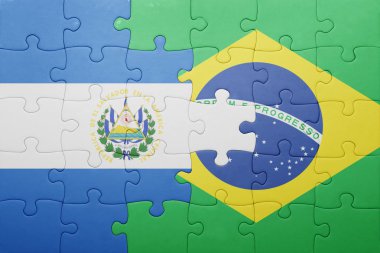 el salvador ve Brezilya ulusal bayrak ile bulmaca