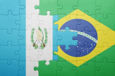 guatemala ve Brezilya ulusal bayrak ile bulmaca