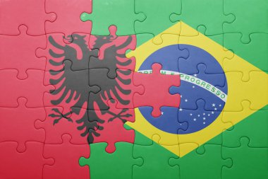 Arnavutluk ve Brezilya ulusal bayrak ile bulmaca