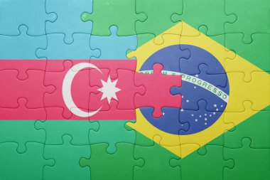 Azerbaycan ve Brezilya ulusal bayrak ile bulmaca
