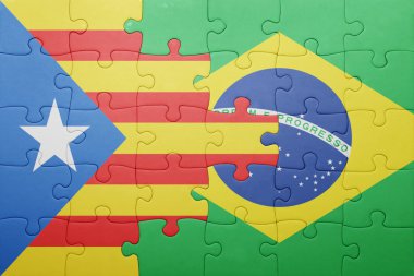 Katalonya ve Brezilya ulusal bayrak ile bulmaca