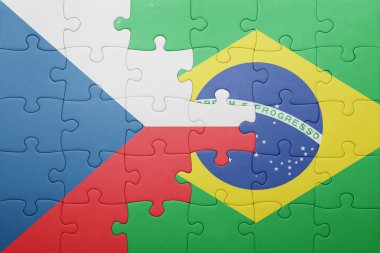 Çek Cumhuriyeti ve Brezilya ulusal bayrak ile bulmaca