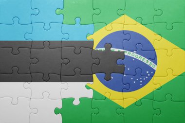 Estonya ve Brezilya ulusal bayrak ile bulmaca