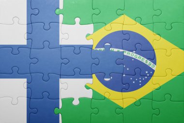 Finlandiya ve Brezilya ulusal bayrak ile bulmaca