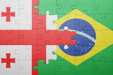 Gürcistan ve Brezilya ulusal bayrak ile bulmaca