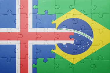 İzlanda ve Brezilya ulusal bayrak ile bulmaca
