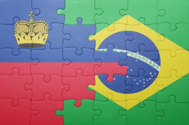 liechtenstein ve Brezilya ulusal bayrak ile bulmaca