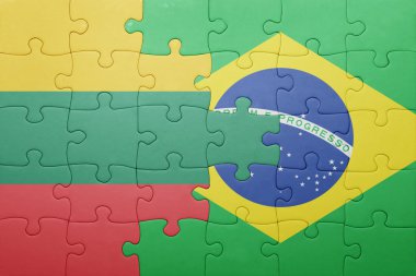 Litvanya ve Brezilya ulusal bayrak ile bulmaca