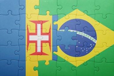 madeira ve Brezilya ulusal bayrak ile bulmaca