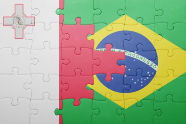 malta ve Brezilya ulusal bayrak ile bulmaca