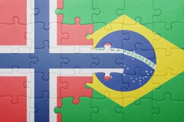 Norveç ve Brezilya ulusal bayrak ile bulmaca