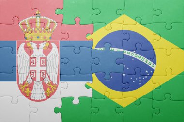 Sırbistan ve Brezilya ulusal bayrak ile bulmaca