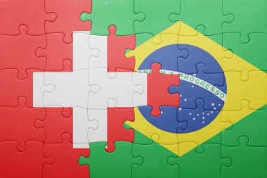 İsviçre ve Brezilya ulusal bayrak ile bulmaca