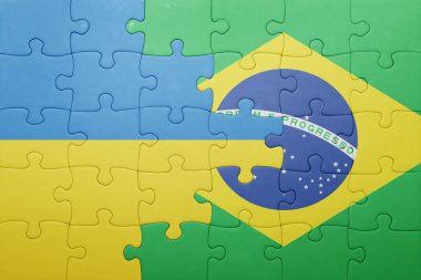 Ukrayna ve Brezilya ulusal bayrak ile bulmaca