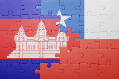 Şili ve Kamboçya Ulusal bayrak ile bulmaca