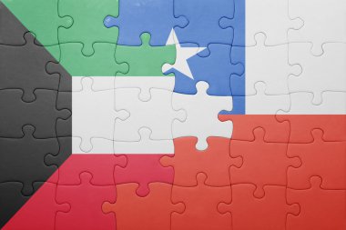 Şili ve Kuveyt ulusal bayrak ile bulmaca