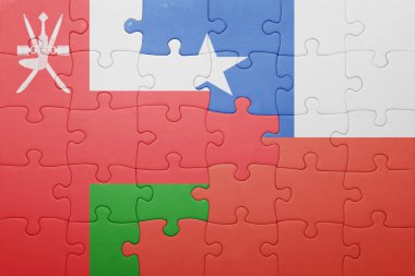 Şili ve Umman ulusal bayrak ile bulmaca