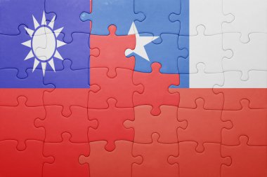 Şili ve Tayvan ulusal bayrak ile bulmaca