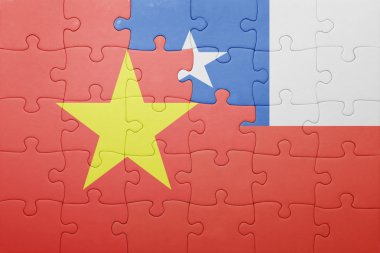 Şili ve vietnam ulusal bayrak ile bulmaca