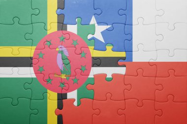 Şili ve Dominika ulusal bayrak ile bulmaca
