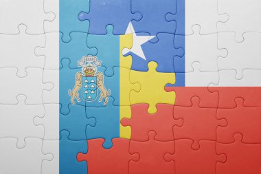 Şili ve Kanarya Adaları ulusal bayrak ile bulmaca