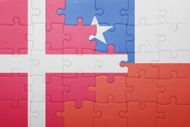 Şili ve Danimarka ulusal bayrak ile bulmaca
