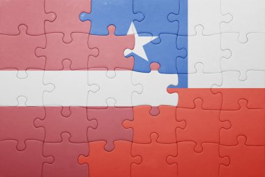 Şili ve Letonya ulusal bayrak ile bulmaca