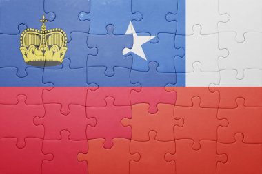 Şili ve liechtenstein ulusal bayrak ile bulmaca
