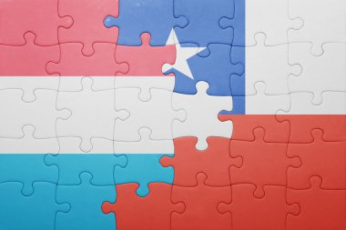 Şili ve Lüksemburg ulusal bayrak ile bulmaca