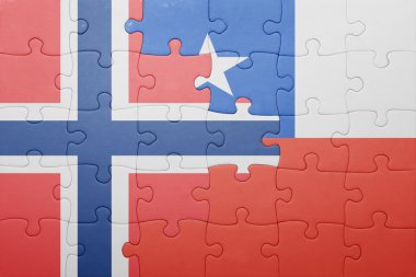 Şili ve Norveç ulusal bayrak ile bulmaca