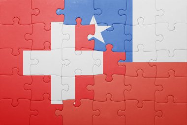 Şili ve İsviçre ulusal bayrak ile bulmaca