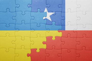 Şili ve Ukrayna ulusal bayrak ile bulmaca