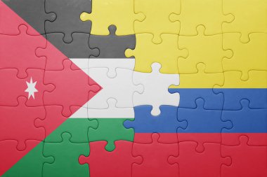 Kolombiya ve Ürdün ulusal bayrak ile bulmaca